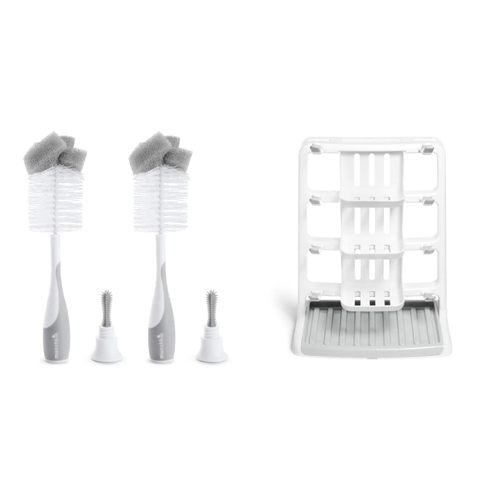 230322144217035_1 Munchkin Sponge Bottle Brush, 2 Pack, Grey - Image 1